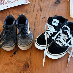 Vans Kids Black and Gray Sneakers with White Accents bundle vans shoes